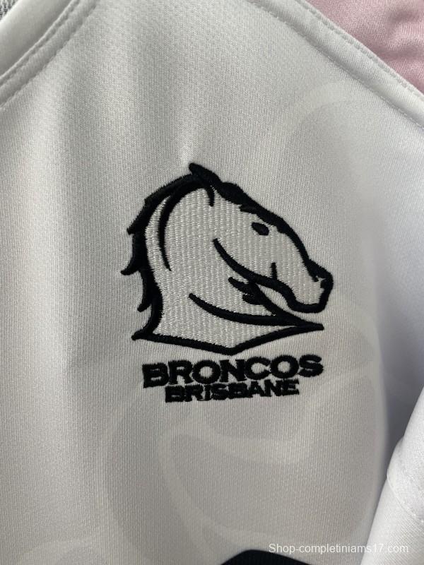 25/26 Brisbane Broncos White with Golden Pink Wave Jersey