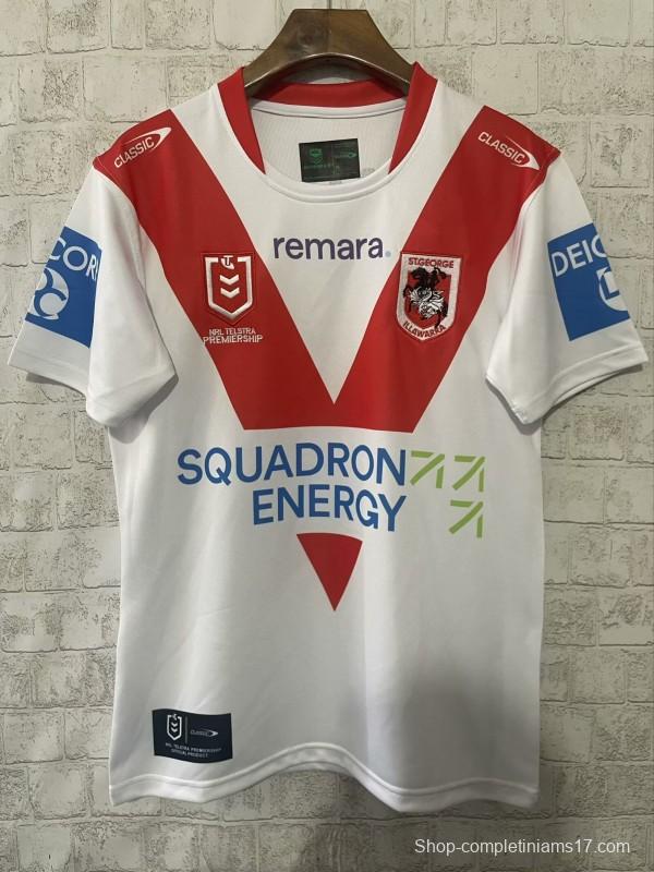 25/26 St George Illawarra Dragons White with Red V Jersey