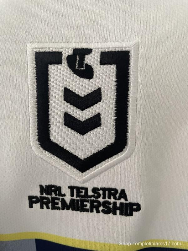 25/26 North Queensland Cowboys Navy with White and Grey Stripes Jersey