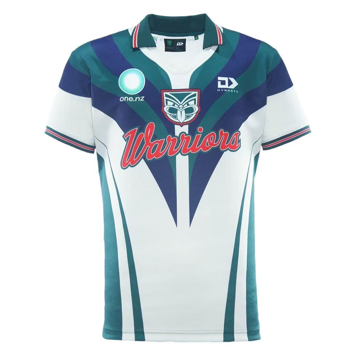 25/26 New Zealand Warriors White with Teal and Navy Chevron Jersey