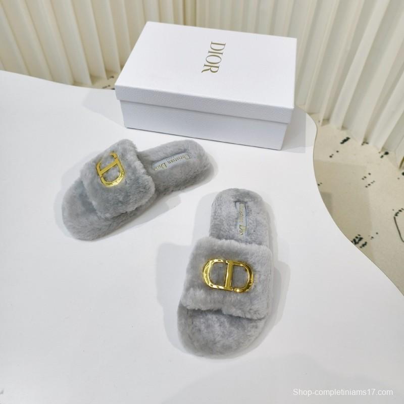 Dior Metal Buckle Wool Slippers Series - LY00280