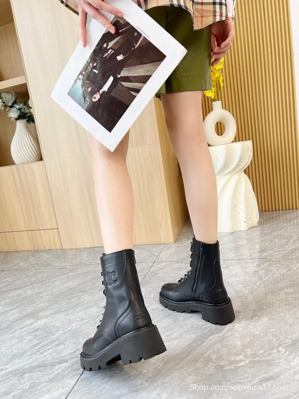 CELINE 2025/ss Triomphe Ankle Boots with 5cm Heel - L Y00340