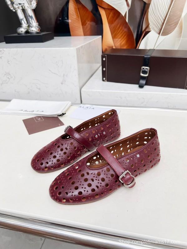 Alaia 2025/SS Perforated Ballet Flats - LY00320