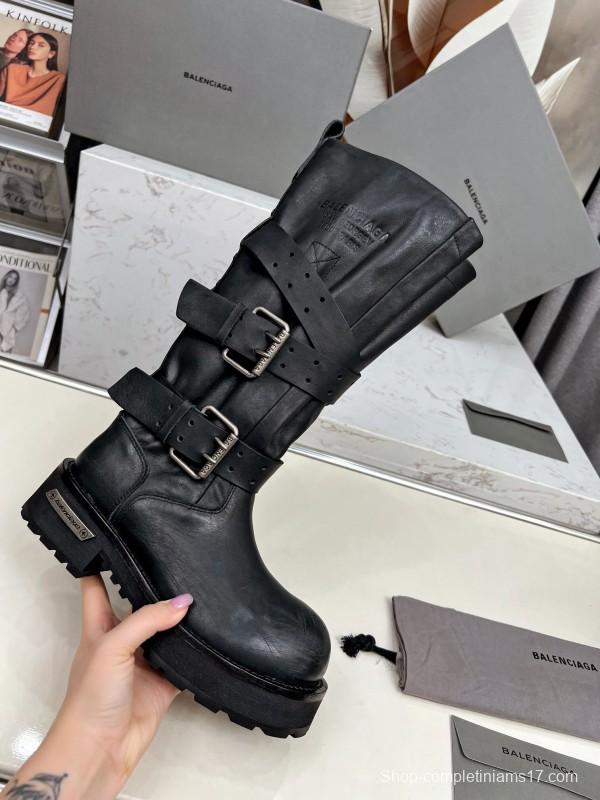 Balenciaga Paris 25FW Venom High-Top Boots Punk Style Motorcycle Ankle Boots 15 Inch - LY00520
