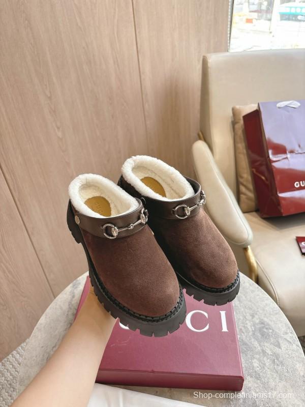 Gucci Shearling Mule with Horsebit Detail - LY00320