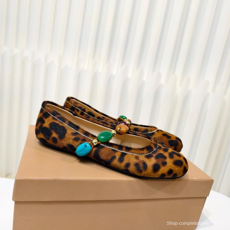 Gianvito Rossi Bohemian Style Turquoise Flat Ballet Shoes - LY00320