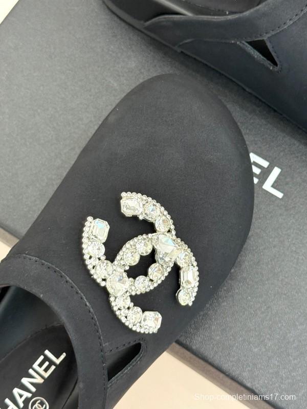 Chanel Classic CC Crystal Birkenstock Sandals - KFY00280