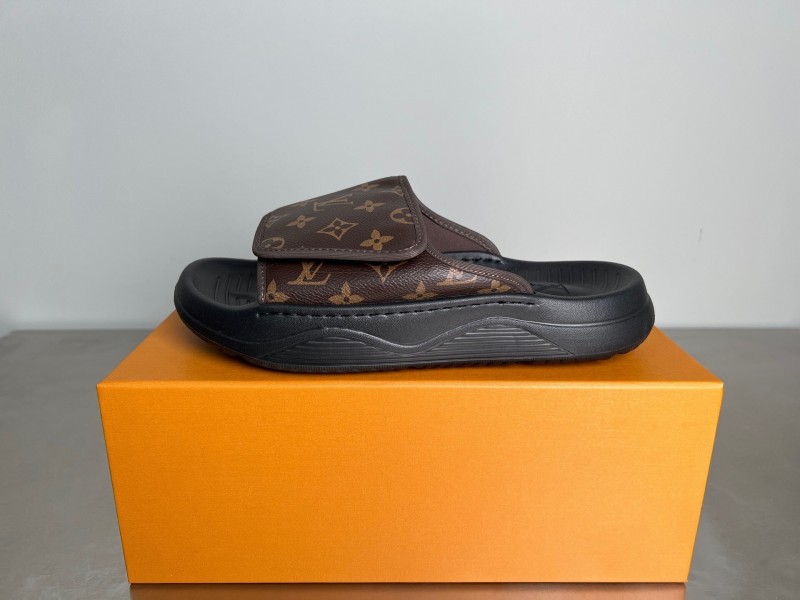 Louis Vuitton Miami Mule Slip-On Sandals with Velcro Strap - YC