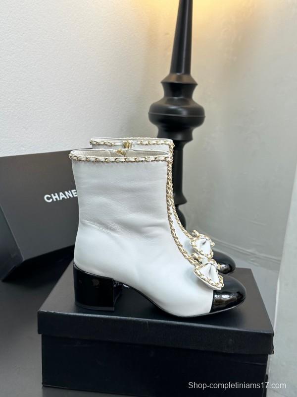 Chanel 2025/SS Bow Chain Stiletto Ankle Boots - LY00370