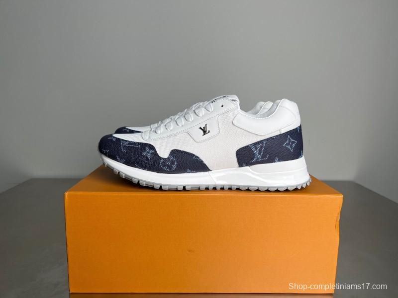 Lv Run Away Leather Round Toe Lace-Up Low Top Casual Shoes Men's - YC