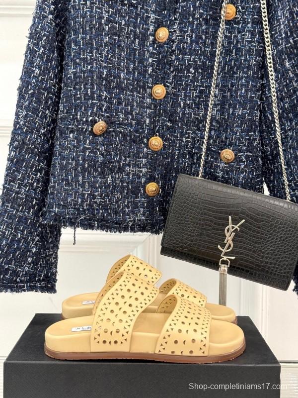 Alaia Spring Summer 2025 Laser Cutout Casual Sandals - KFY00260