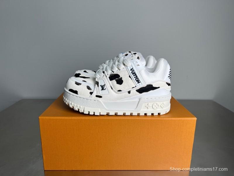 Lv 2025/ss Signature Logo Leather Sneakers - YC