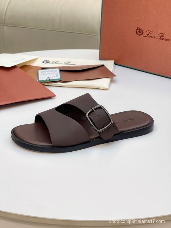 Loro Piana 2025/SS Men's Spring Summer Slippers with High-Quality Stitching and Comfortable Sole - AS00250