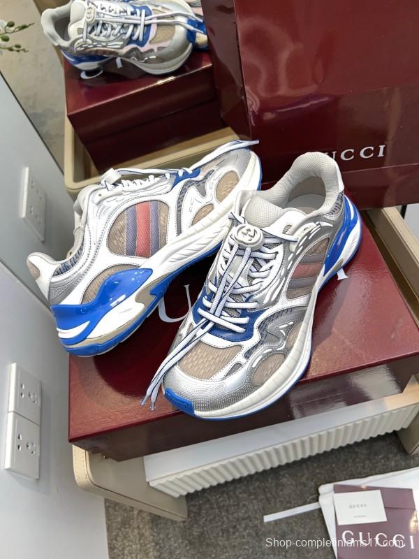 Gucci 2025/SS 2.0 Sneakers with Retro-Futuristic Design and Reflective Stripes - LY00460
