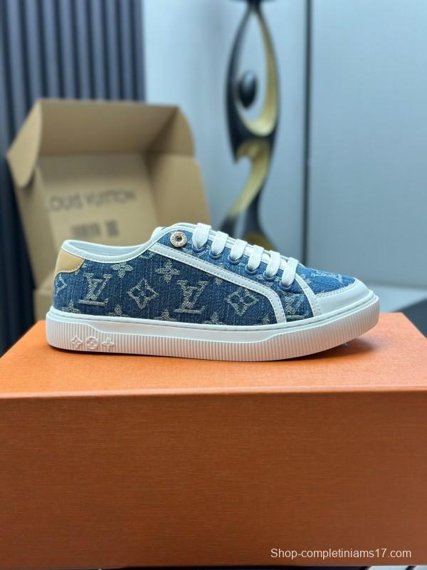 Louis Vuitton Time Out Series Animal Print Casual White Sneakers - AS00260