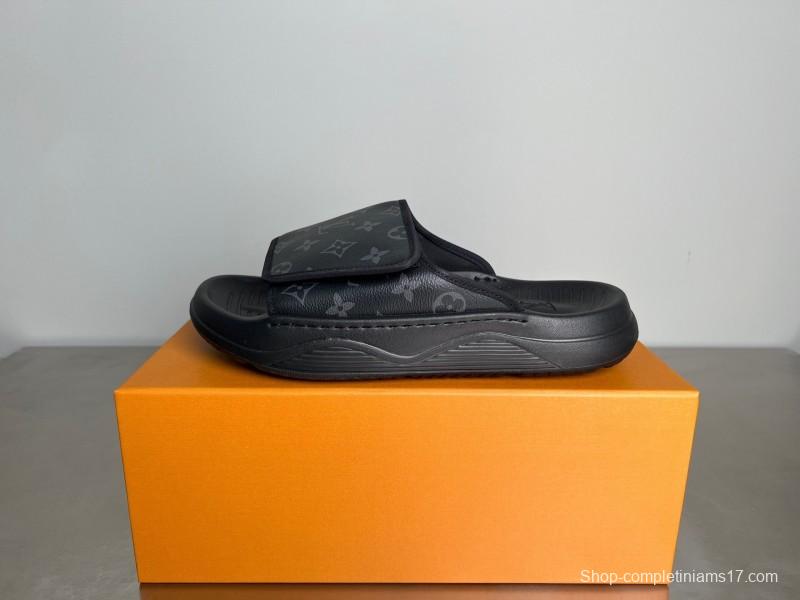 Louis Vuitton Miami Mule Slip-On Sandals with Hook-and-Loop Fastener - YC