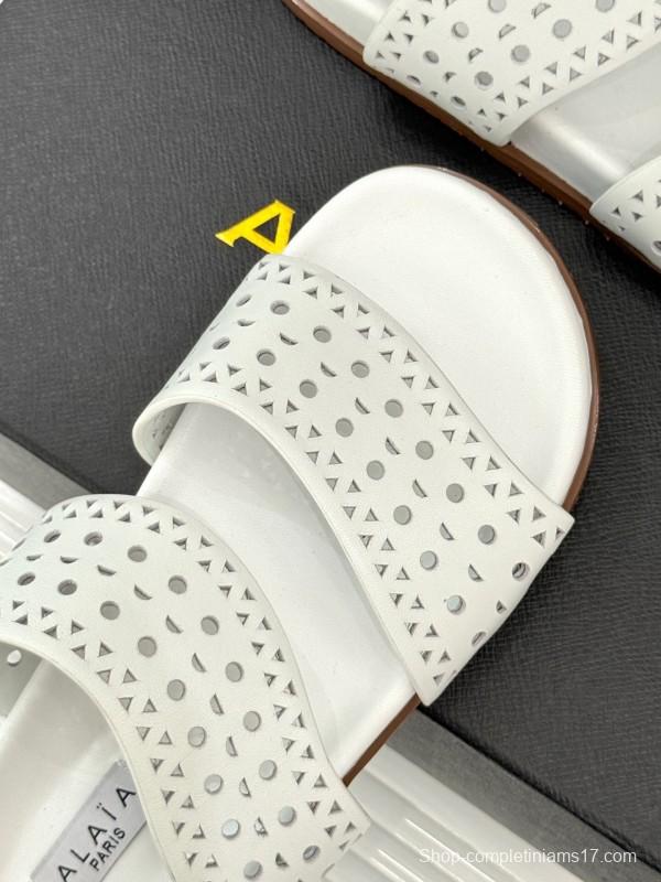 Alaia Spring Summer 2025 Laser-Cut Openwork Casual Sandals - KFY00260
