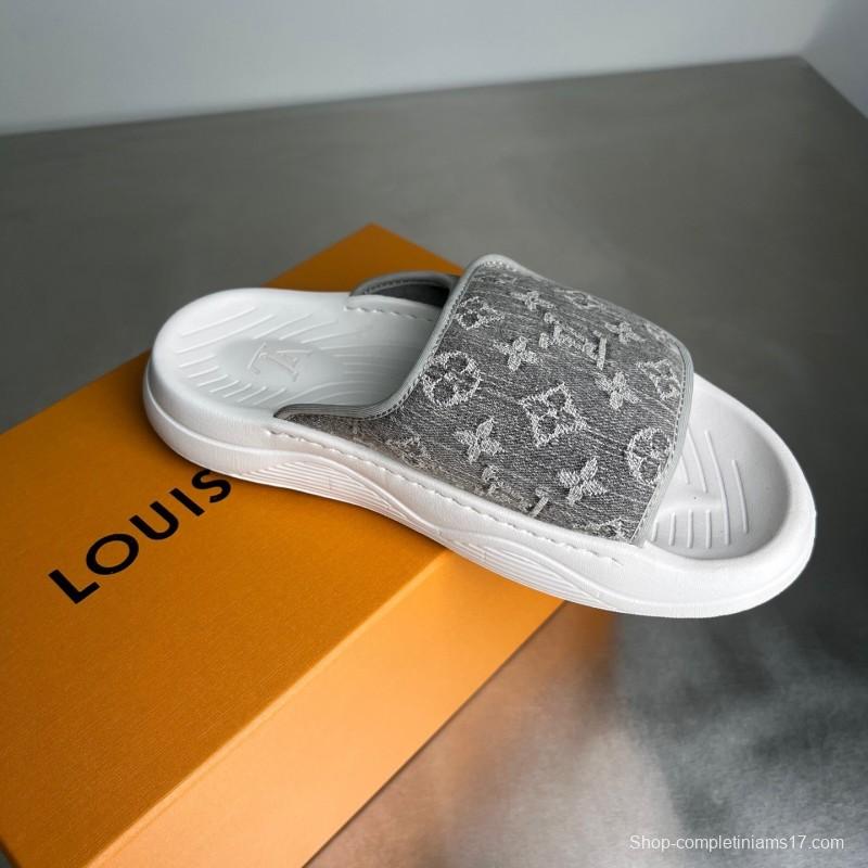 Louis Vuitton Miami Mule Slippers with Hook and Loop Fastener - YC