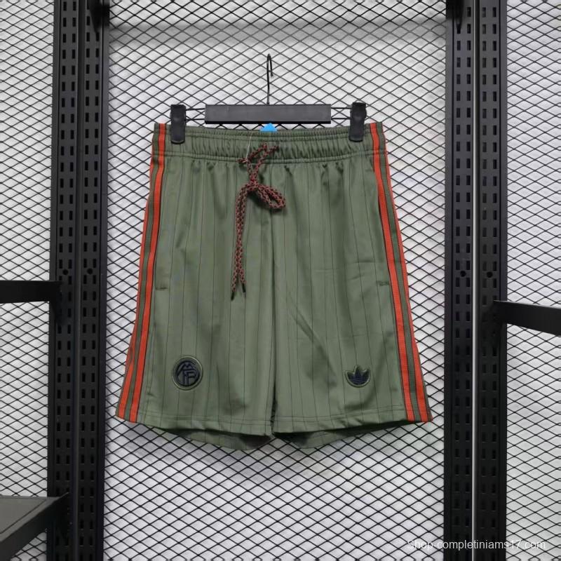 Player Version 25/26 Bayern Munich Olive Green with Orange Side Stripes Shorts