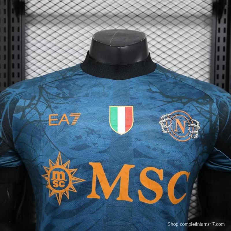 Player Version 25/26 Napoli Halloween Blue Jersey-Glow In Dark