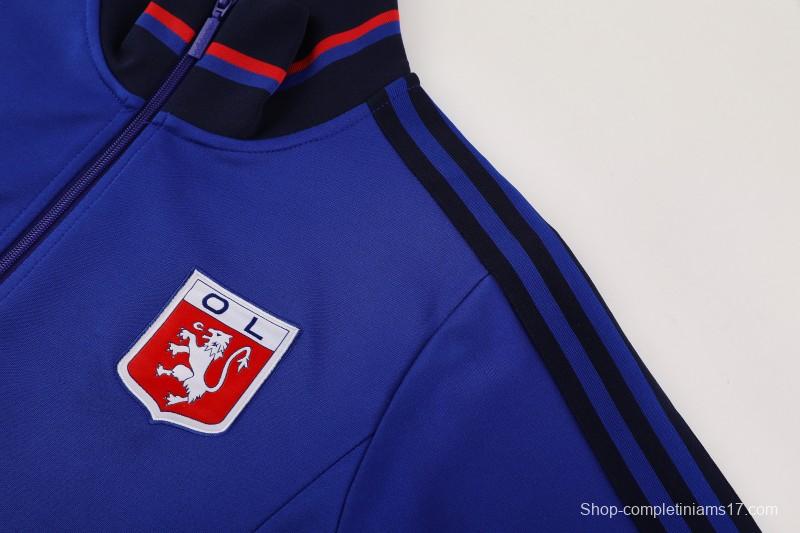 25/26 Olympique lyonnais/Lyon Blue Full Zipper Jacket+Long Pants