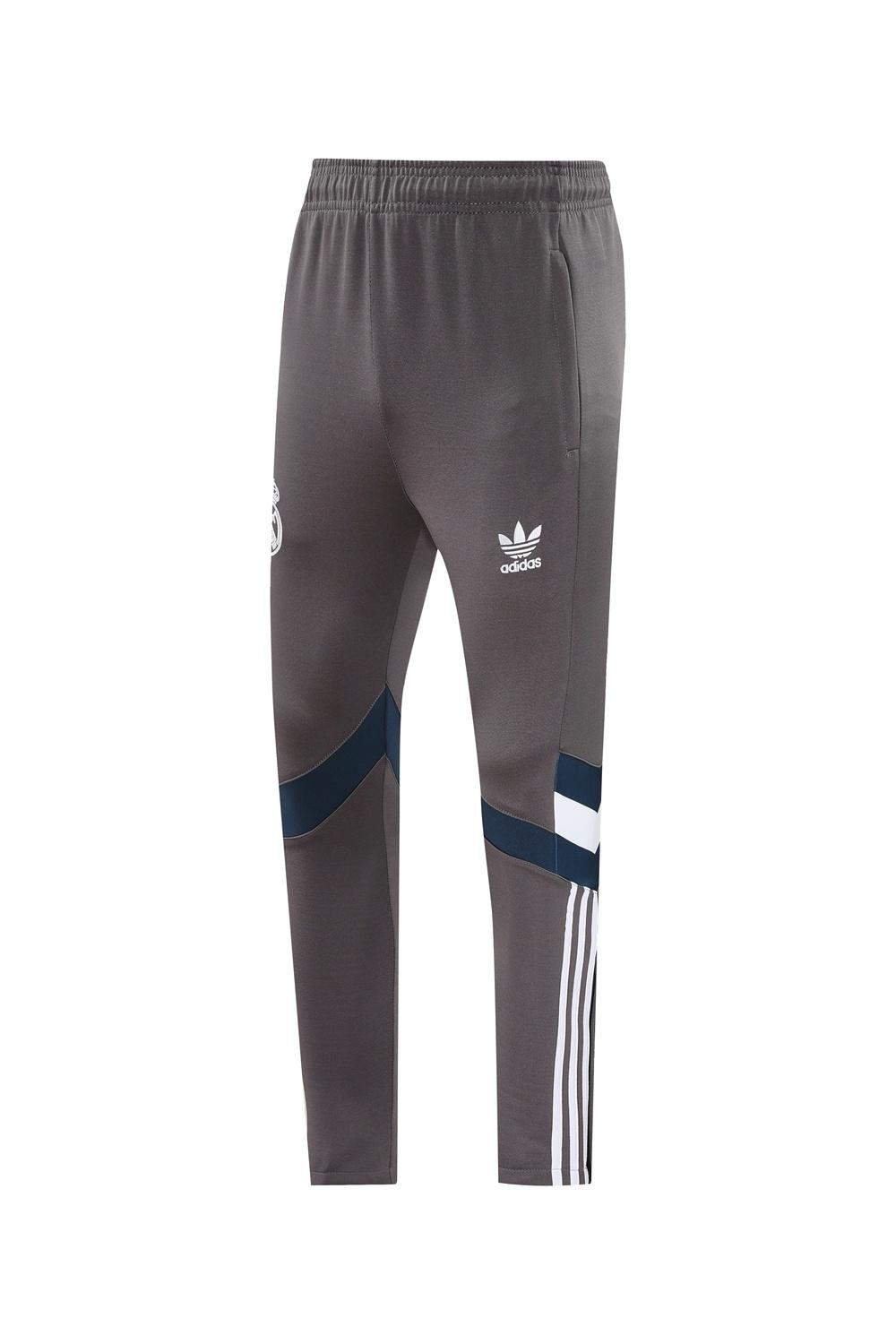 25/26 Real Madrid Light Grey Full Zipper Jacket+Long Pants