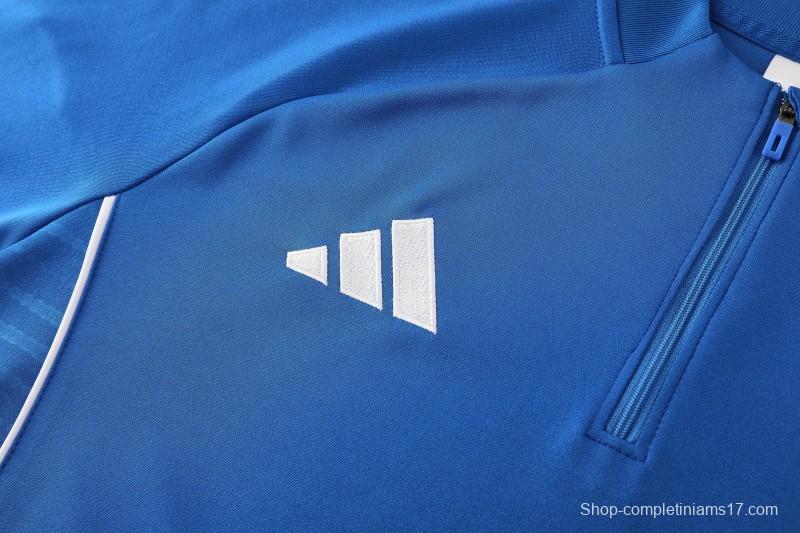 25/26  Adidas Royal Blue/Sky Blue Full zipper Jacket Tracksuit+ long pants