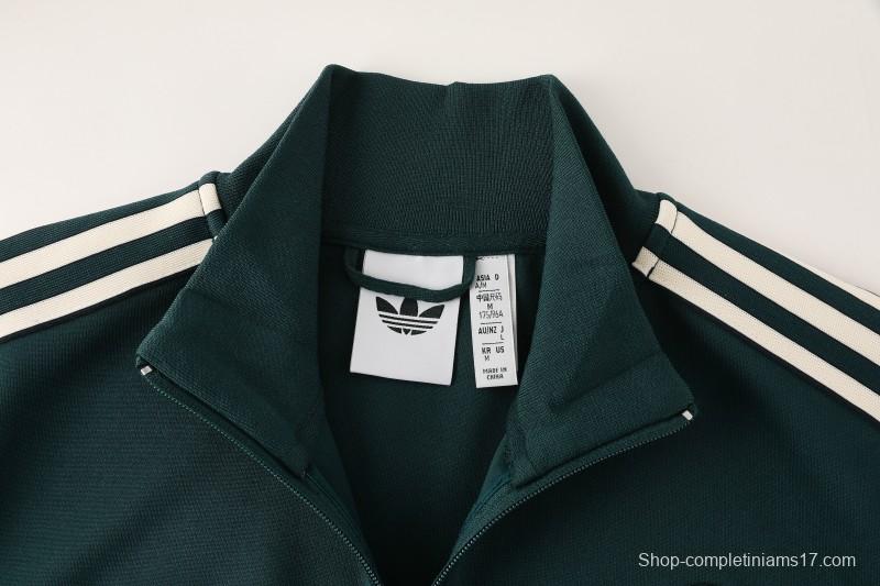 25/26  Juventus Retro Dark Green  Full zipper Jacket Tracksuit+ long pants