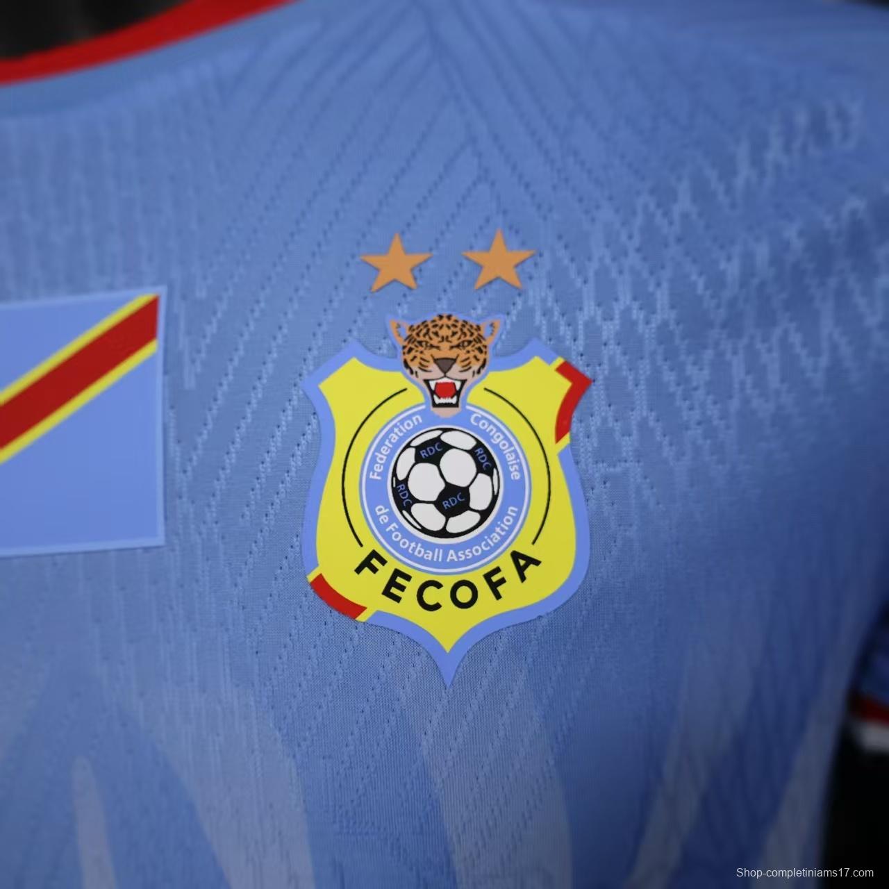 Player Version 2026 DR Congo Home Sky Blue Flame Jersey
