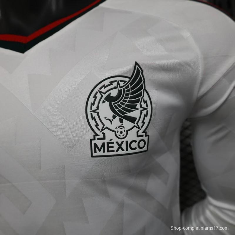 Player Version 2026 Mexico Away White Long Sleeve Jersey