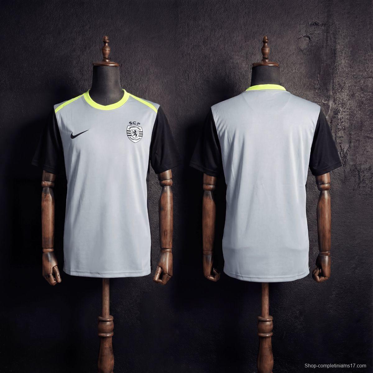 25/26 Sporting Lisbon Training Jersey Gray Jersey