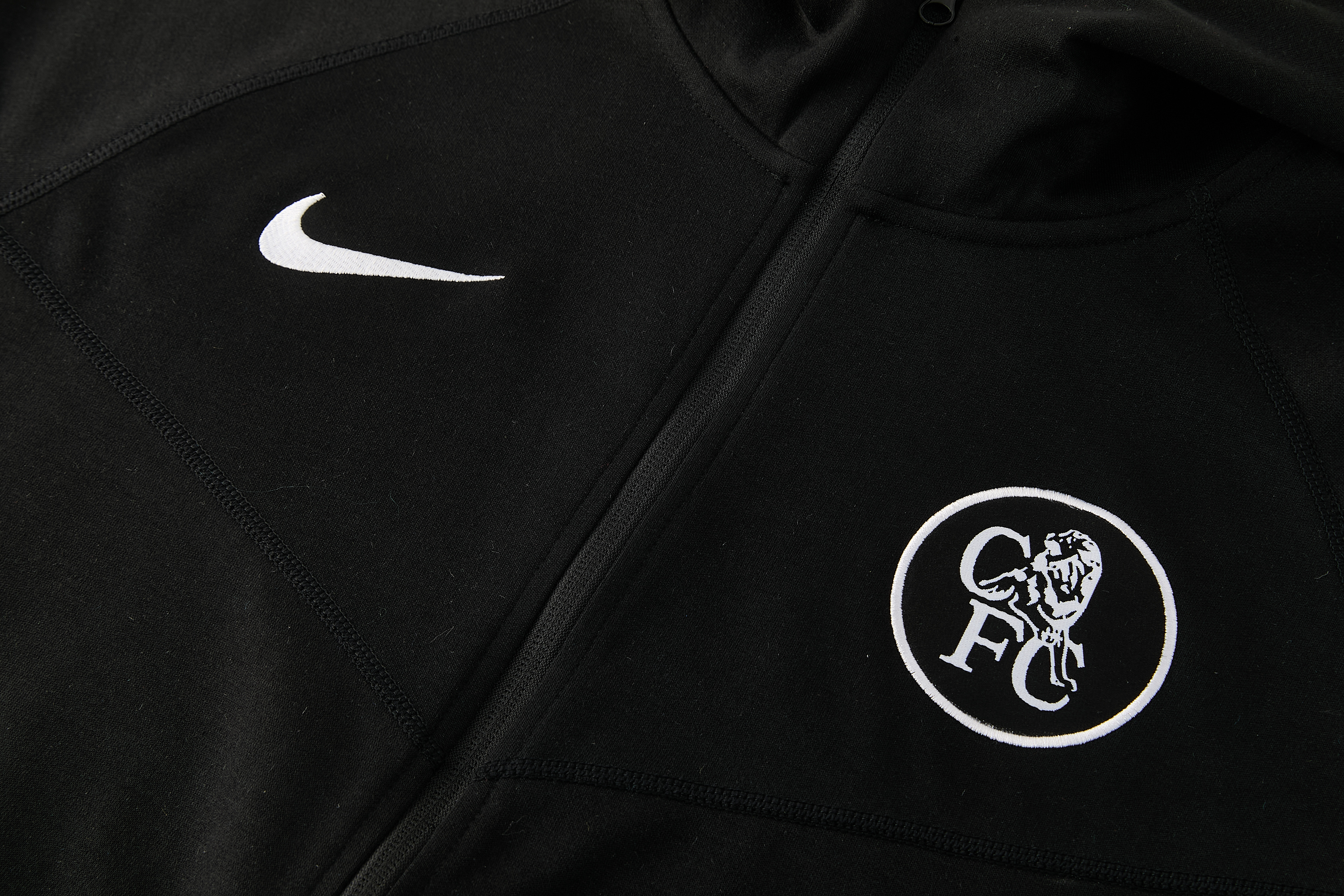 25/26 Chelsea Black Full Zipper Hoodie Windbreaker + Long Pants