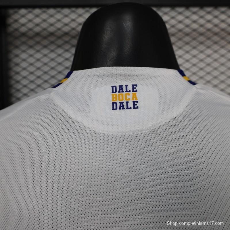 25/26 Player Version Boca Juniors White with Blue and Yellow Gradient Horizontal Stripes Jersey