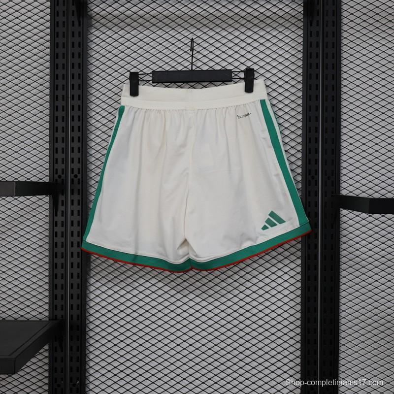 2026 Player Version Algeria White with Green Side Stripes Shorts