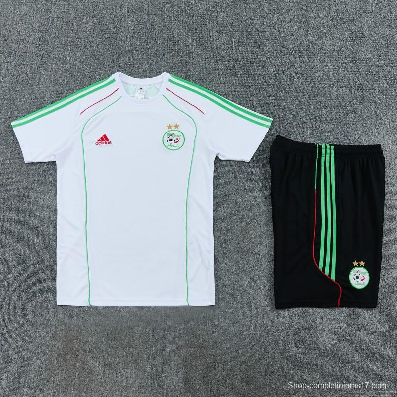 26/27 Algeria White  Short Sleeve+Soccer Shorts