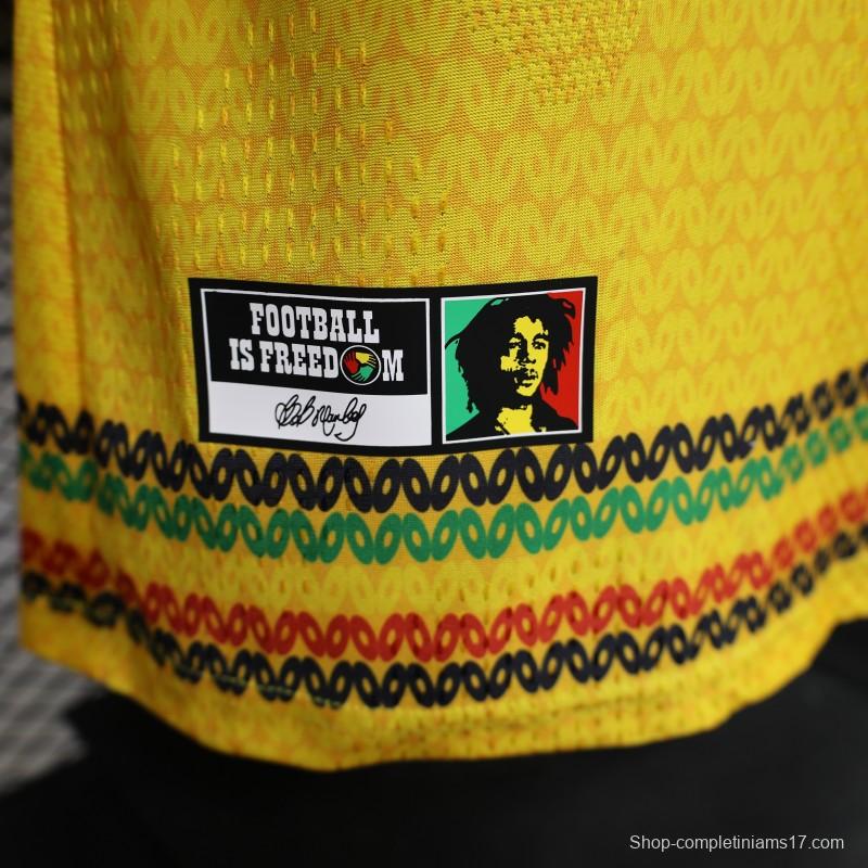Player Version 2027 Jamaica Home Yellow with Reggae Stripe Jersey