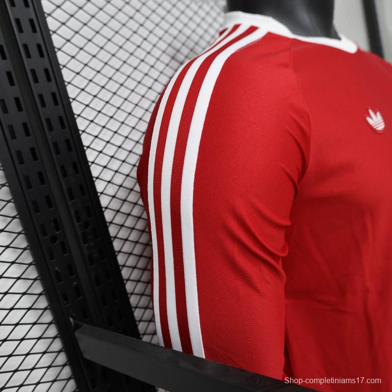 Player Version 2026 Manchester United Red Long Sleeve Adidas Originals Retro Special Edition Jersey