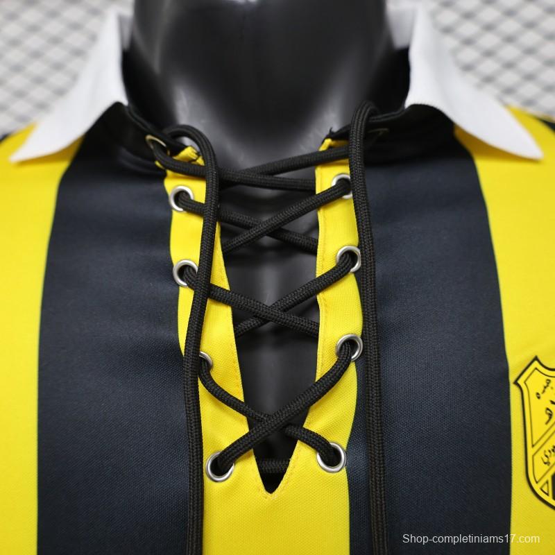 Player Version 2026 Peñarol Yellow & Black Vertical Stripes Long Sleeve Retro Heritage Jersey