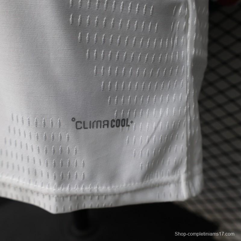 Player Version 26/27 Real Madrid White with Burgundy Stripe Long Sleeve Home Jersey