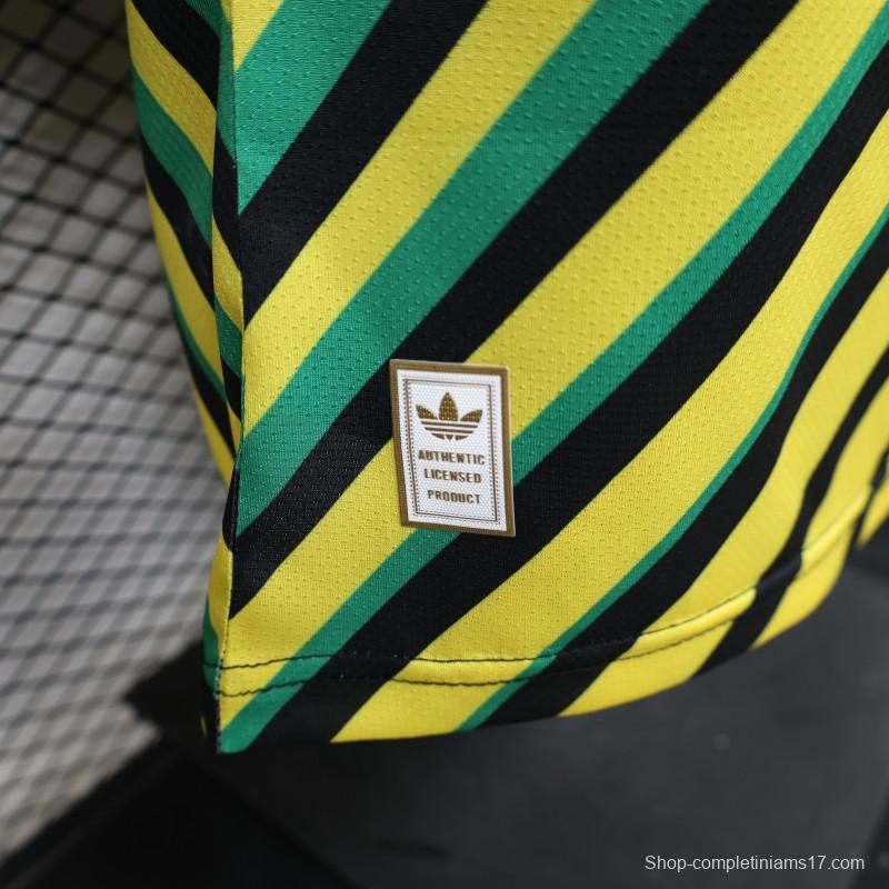 Player Version 2026 Jamaica x Adidas Originals Home Yellow Diagonal Stripe Jersey