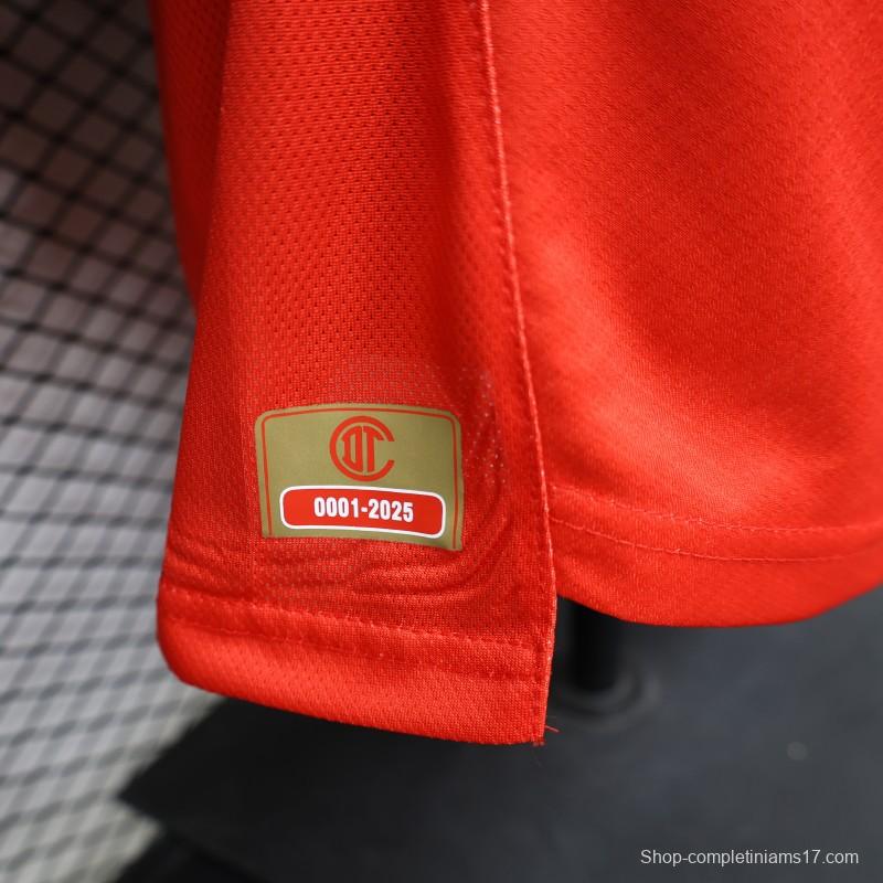 Player Version 26/27 Deportivo Toluca FC Red with Circular Stripe Pattern Home Jersey