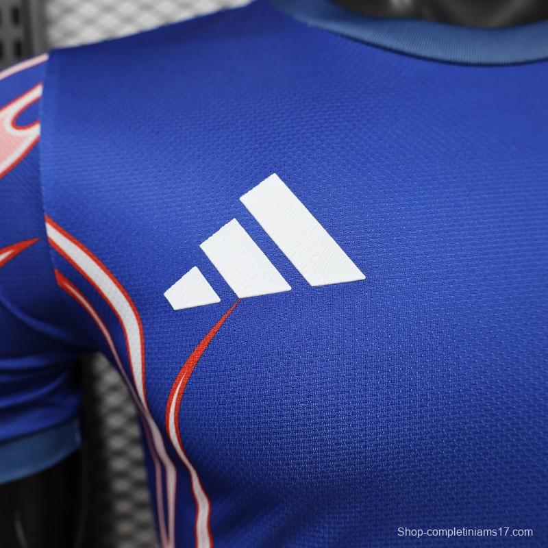 Player Version 2026 Japan Blue with Red Flame Graphic Home Special Edition Jersey