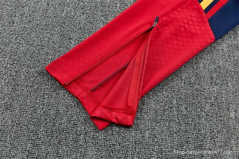 26/27 Spain Away White Half Zipper Jacket Tracksuit + Long Pants