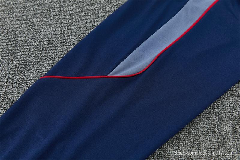 2026 England Grey Half Zipper Jacket Tracksuit + Navy  Blue Long Pants (Nike)