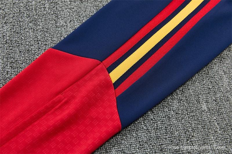 26/27 Spain Home Red Half Zipper Jacket Tracksuit + Long Pants