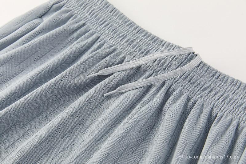 2026/27 Paris Saint-Germain White  Half Zipper Jacket Tracksuit + Light Grey Long Pants