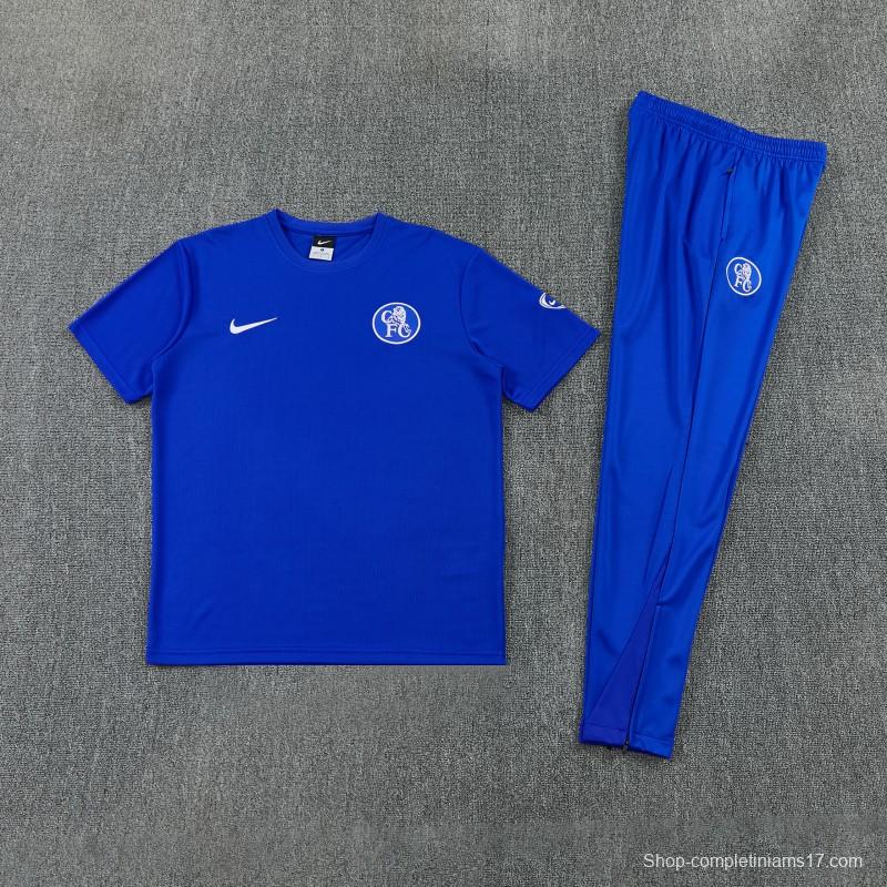 6/27 Chelsea Blue Short Sleeve Training Tee + Long Pants (Home)