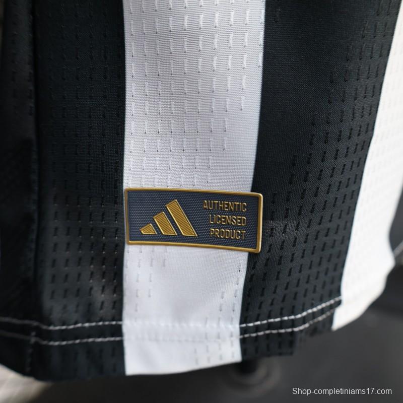 Player Version 26/27 Juventus Black & White Stripe Gold Detail Home Jersey