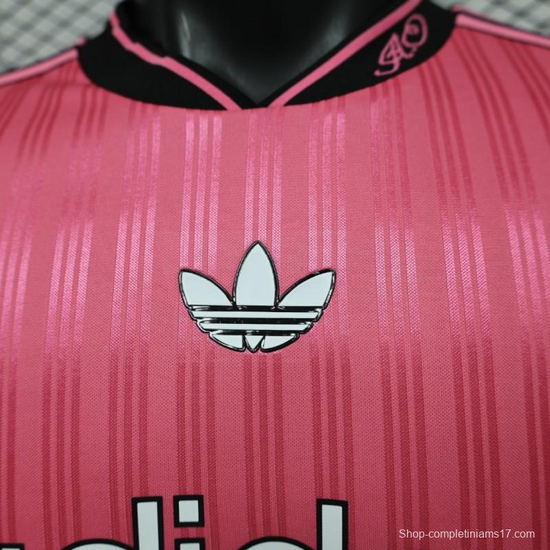 Player Version 2026 Adidas Originals Pink Stripe Retro Football Jersey