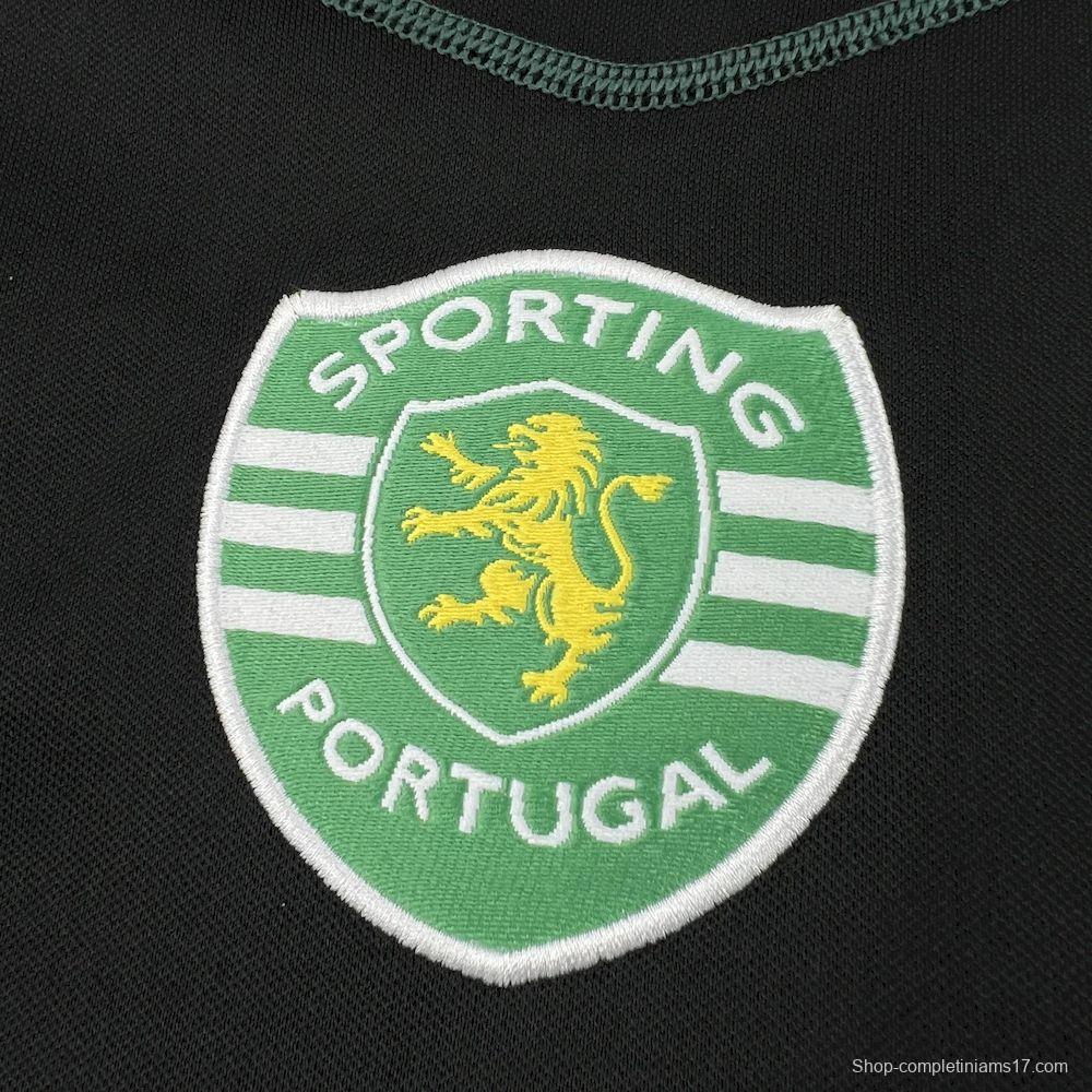 2002/03  Sporting CP Retro Away Black with Yellow Sleeves Jersey